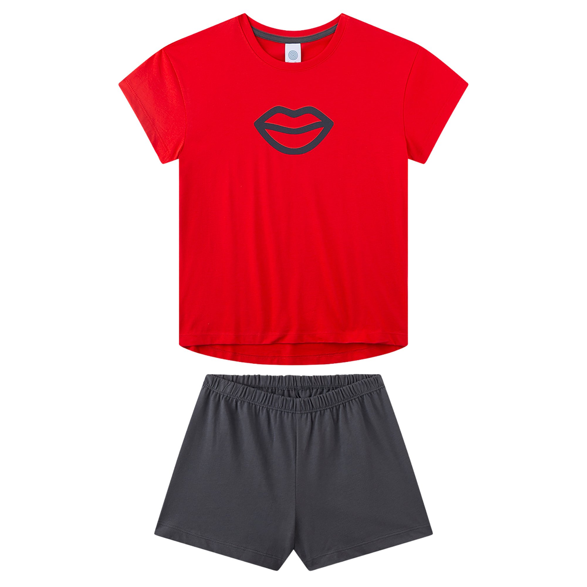 Pyjama Teenager Kiss kurz M&auml;dchen Pyjama - Bild 1