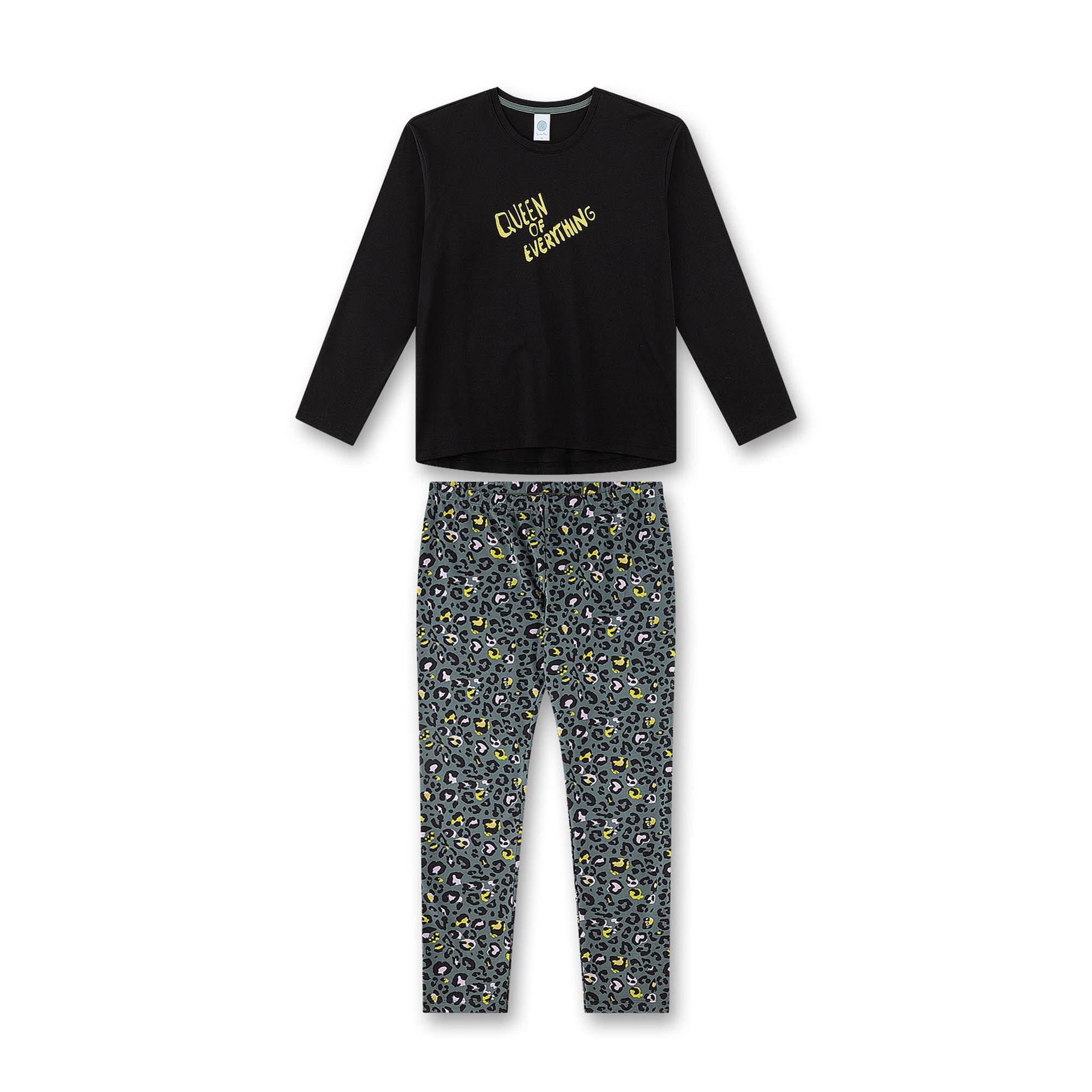Pyjama Teenager lang Queen of Everything Leo-Print M&auml;dchen Pyjama - Bild 1