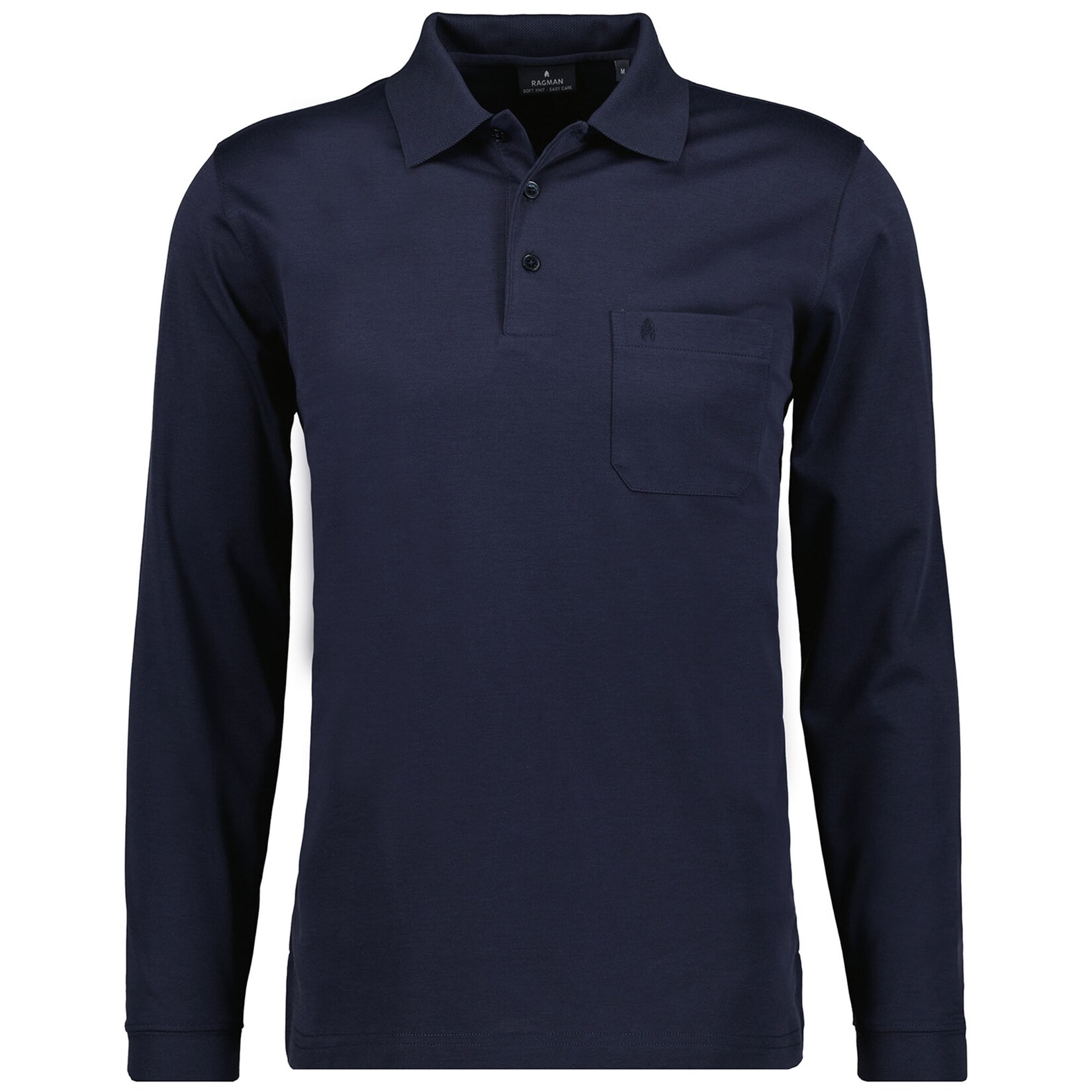 Soft Knit Polo Knopf Langarm Herren Poloshirt