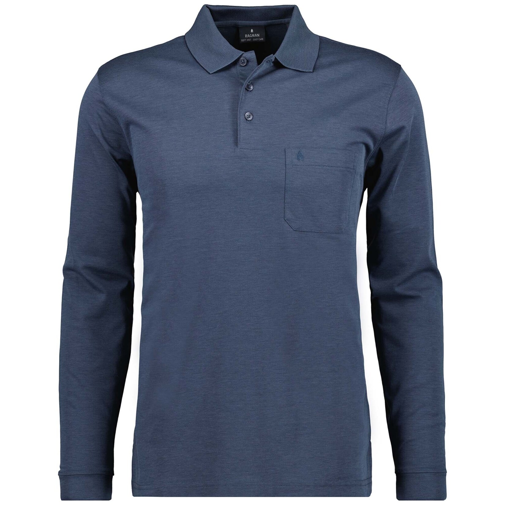 Soft Knit Polo Knopf Langarm Herren Poloshirt