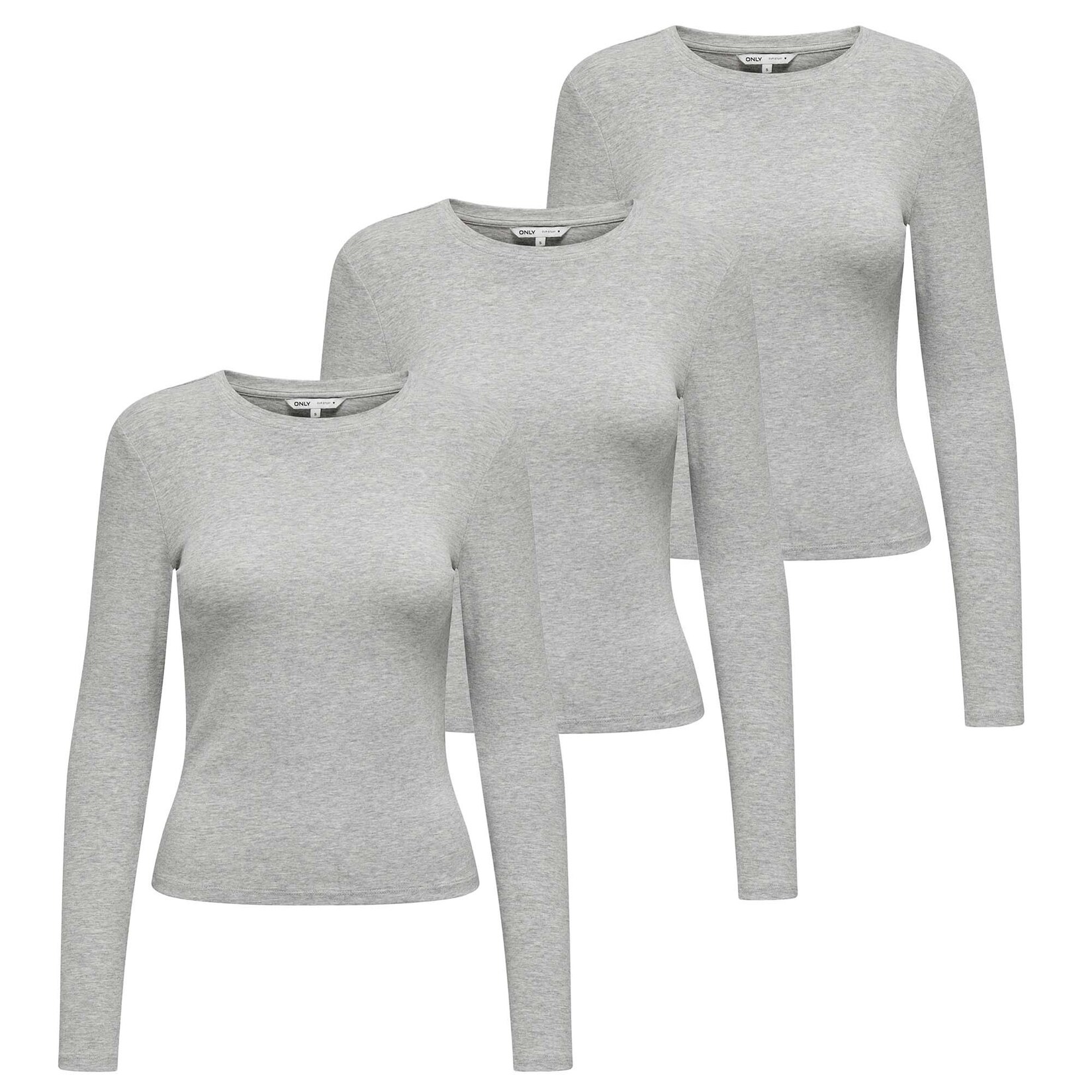 ONLRILEY O-NECK TOP 3P Damen Longsleeve