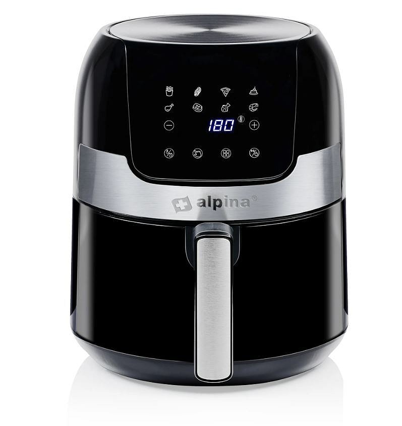 ALPINA Hei&szlig;luftfritteuse, 1400 Watt, 3,5 Liter, Scharz-Silber - Bild 1
