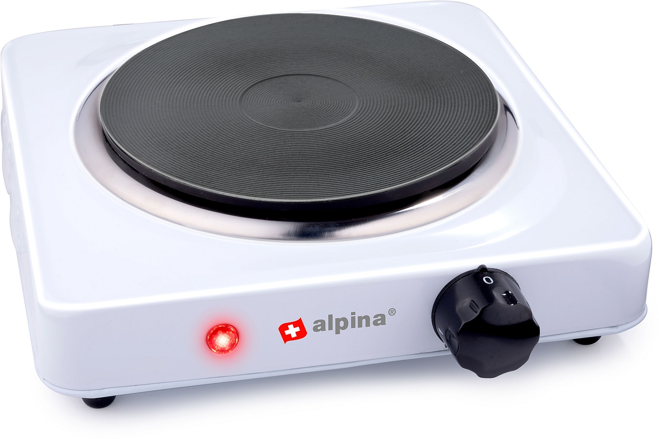 ALPINA Elektro-Kochplatte , 1000 Watt, Wei&szlig; - Bild 1