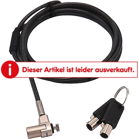 DICOTA Security Cable T-Lock Ultra Slim V2, keyed, 3x7mm slot, single - Bild 1