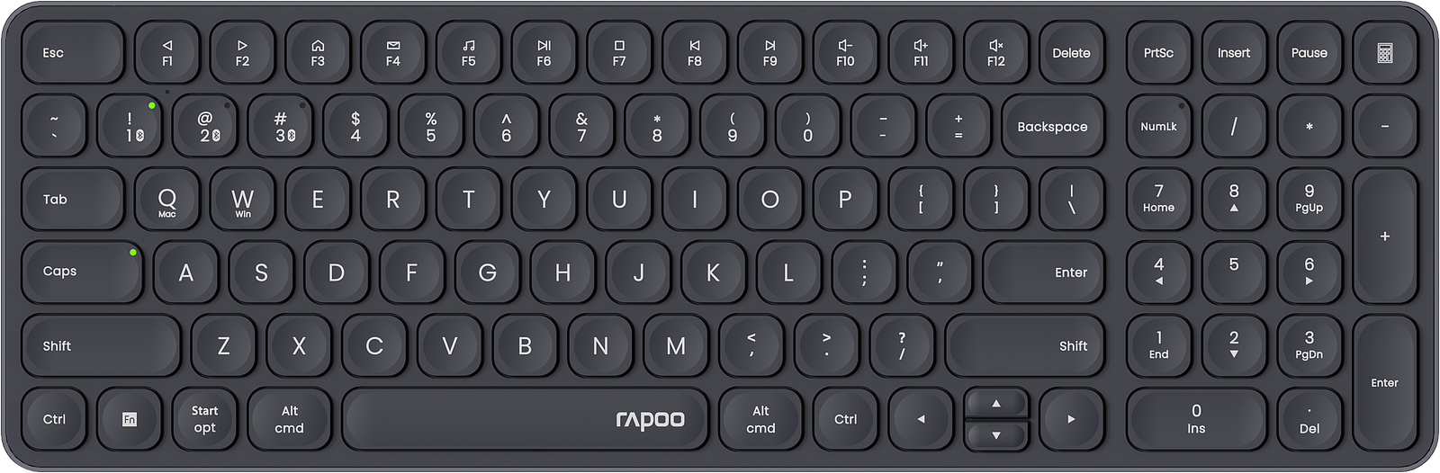 RAPOO E9310M.DE.DarkGrey Multi-Mode Wireless Keyboard - Bild 1