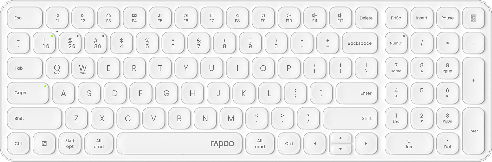 RAPOO E9310M.DE.WH Multi-Mode Wireless Keyboard - Bild 1