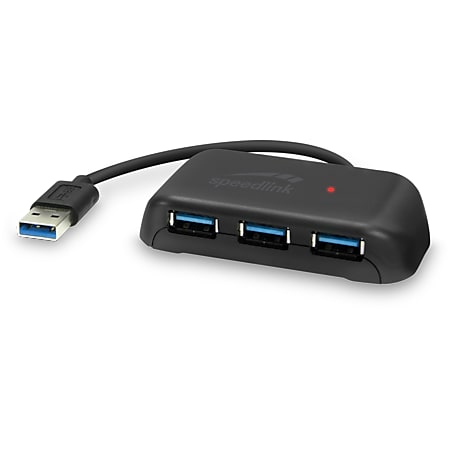SPEEDLINK SNAPPY EVO USB Hub, 4-Port, USB 3.0, USB 3.1 Gen 1, USB 3.2 Gen 1 (5 Gbit-s), Passive, black - Bild 1