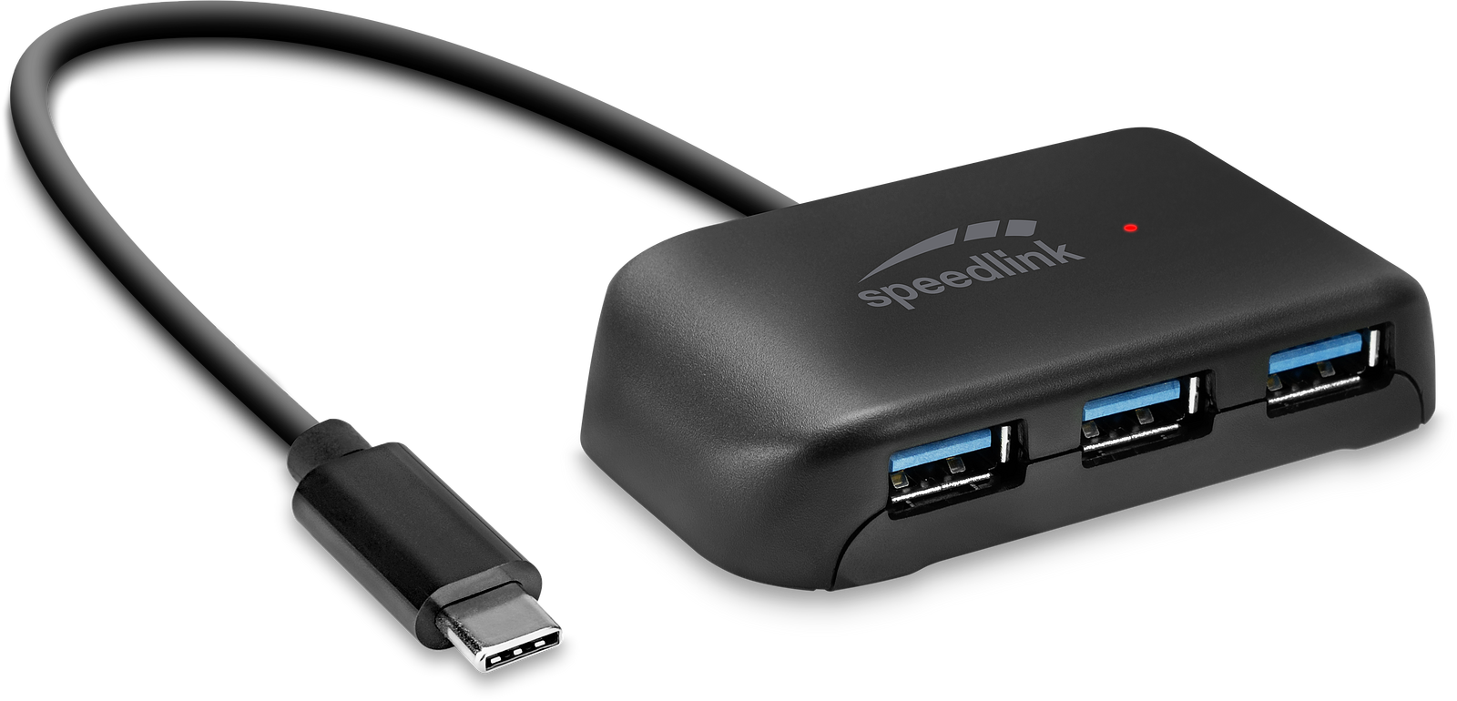 SPEEDLINK SNAPPY EVO USB Hub, 4-Port, Type-C to USB 3.0, USB 3.1 Gen 1, USB 3.2 Gen 1 (5 Gbit-s), black - Bild 1