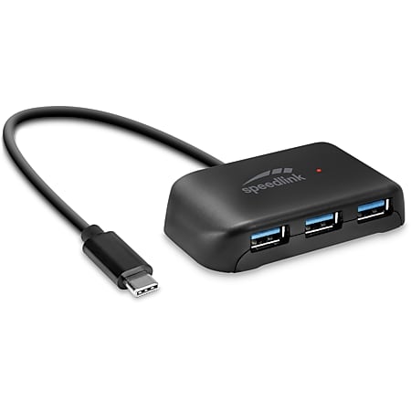 SPEEDLINK SNAPPY EVO USB Hub, 4-Port, Type-C to USB 3.0, USB 3.1 Gen 1, USB 3.2 Gen 1 (5 Gbit-s), black - Bild 1