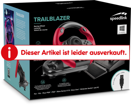 TRAILBLAZER Racing Wheel for PC/PS4/PS3/Xbox Series X/S/One/Switch/OLED,  black | SL-450500-BK