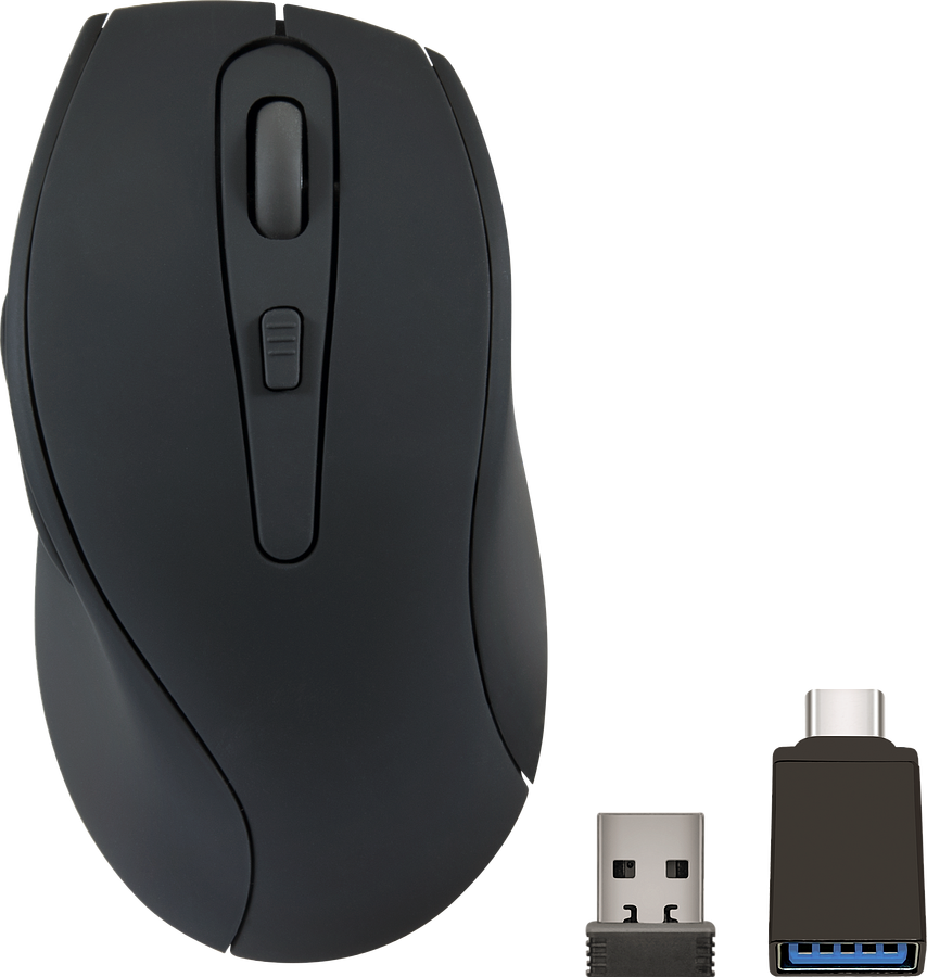SPEEDLINK AXON Silent & Antibacterial Rechargeable Mouse - Wireless, USB-A/-C, rubber-black - Bild 1