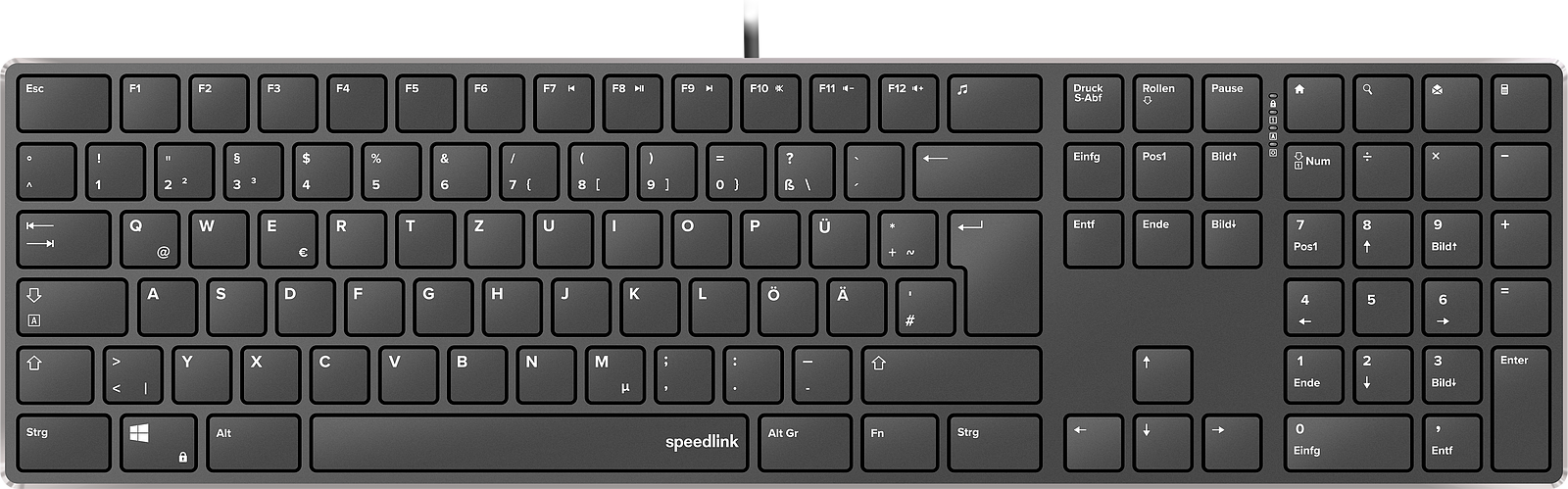 SPEEDLINK RIVA Slim Metal Scissor Keyboard, black - DE Layout - Bild 1