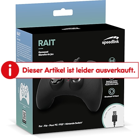 SPEEDLINK RAIT Gamepad - for PC/PS3/Switch/OLED, rubber-black online kaufen  bei Netto