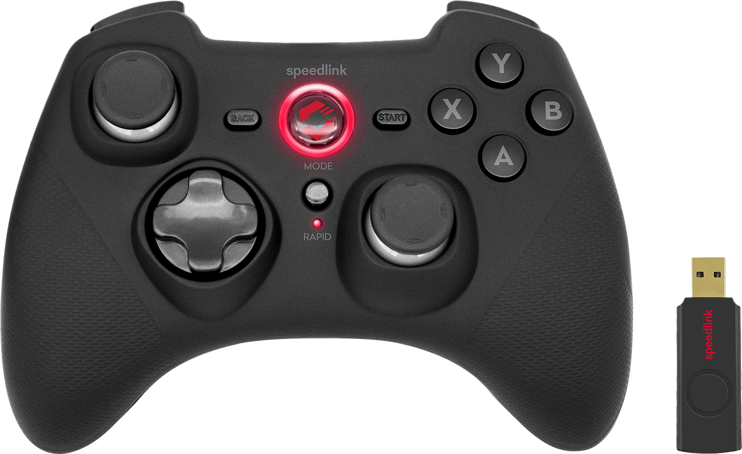 SPEEDLINK RAIT Gamepad – Wireless – for PC/Switch/OLED, rubber-black | 04027301461732