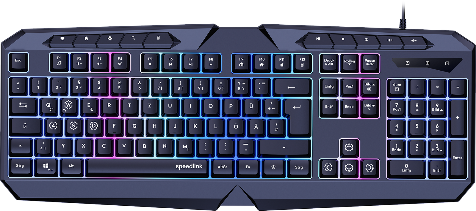 SPEEDLINK LUDICIUM RGB Rainbow Gaming Keyboard, black - DE Layout - Bild 1