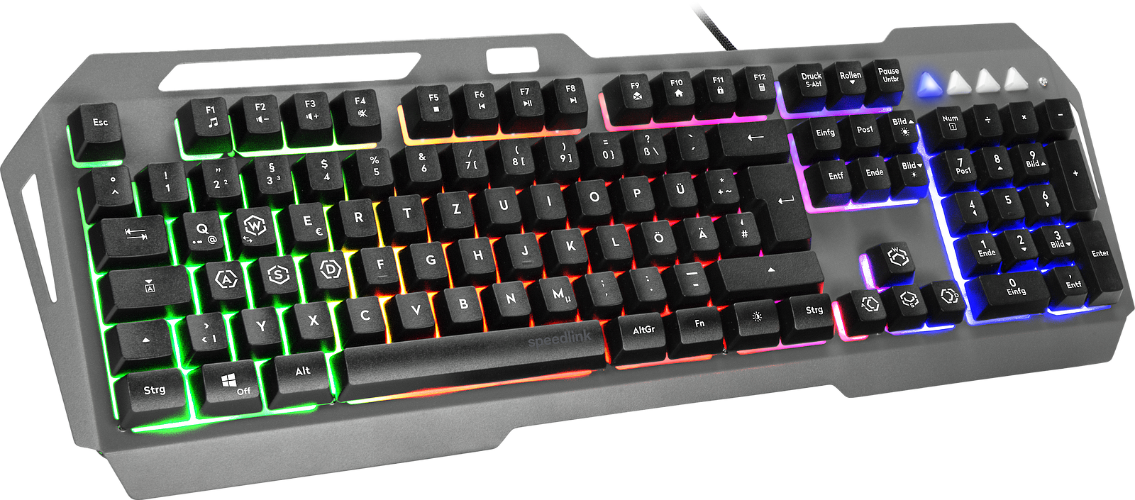 SPEEDLINK LUNERA Metal RGB Rainbow Gaming Keyboard, black - DE layout - Bild 1