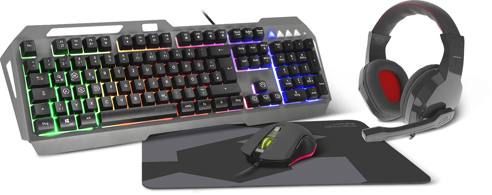 SPEEDLINK LUNERA 4in1 RGB Gaming Set, black - DE layout - Bild 1