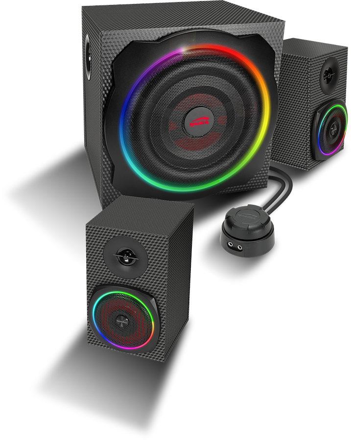 SPEEDLINK GRAVITY CARBON RGB 2.1 Subwoofer System, black | 04027301380262