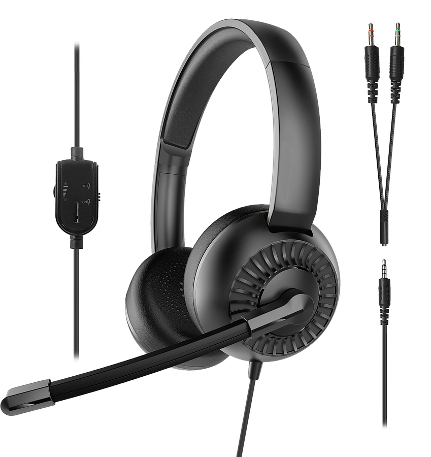 SPEEDLINK METIS Stereo Headset, 3,5mm Jack with Y-Adapter, black - Bild 1