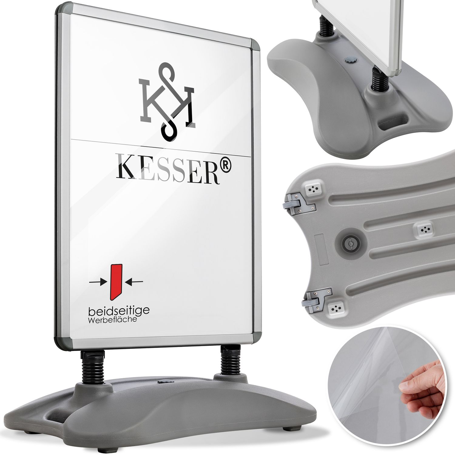 Kesser&reg; A1 Kundenstopper Plakatst&auml;nder Werbetafel Werbetr&auml;ger Gehwegaufsteller Standfu&szlig; - Bild 1