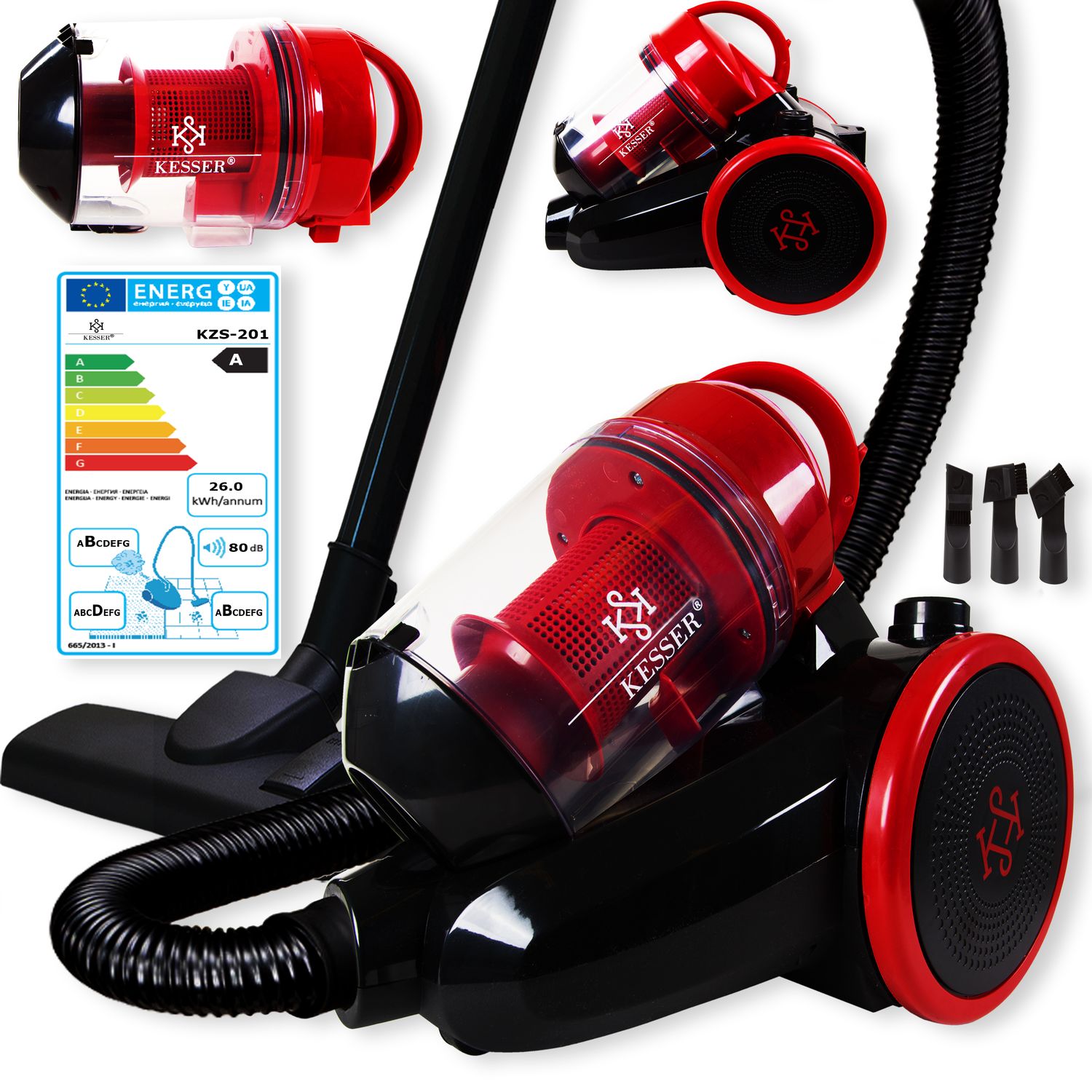 Kesser&reg; 700 Watt Staubsauger Bodenstaubsauger Beutellos Hepa Filter Zyklon EE A - Bild 1