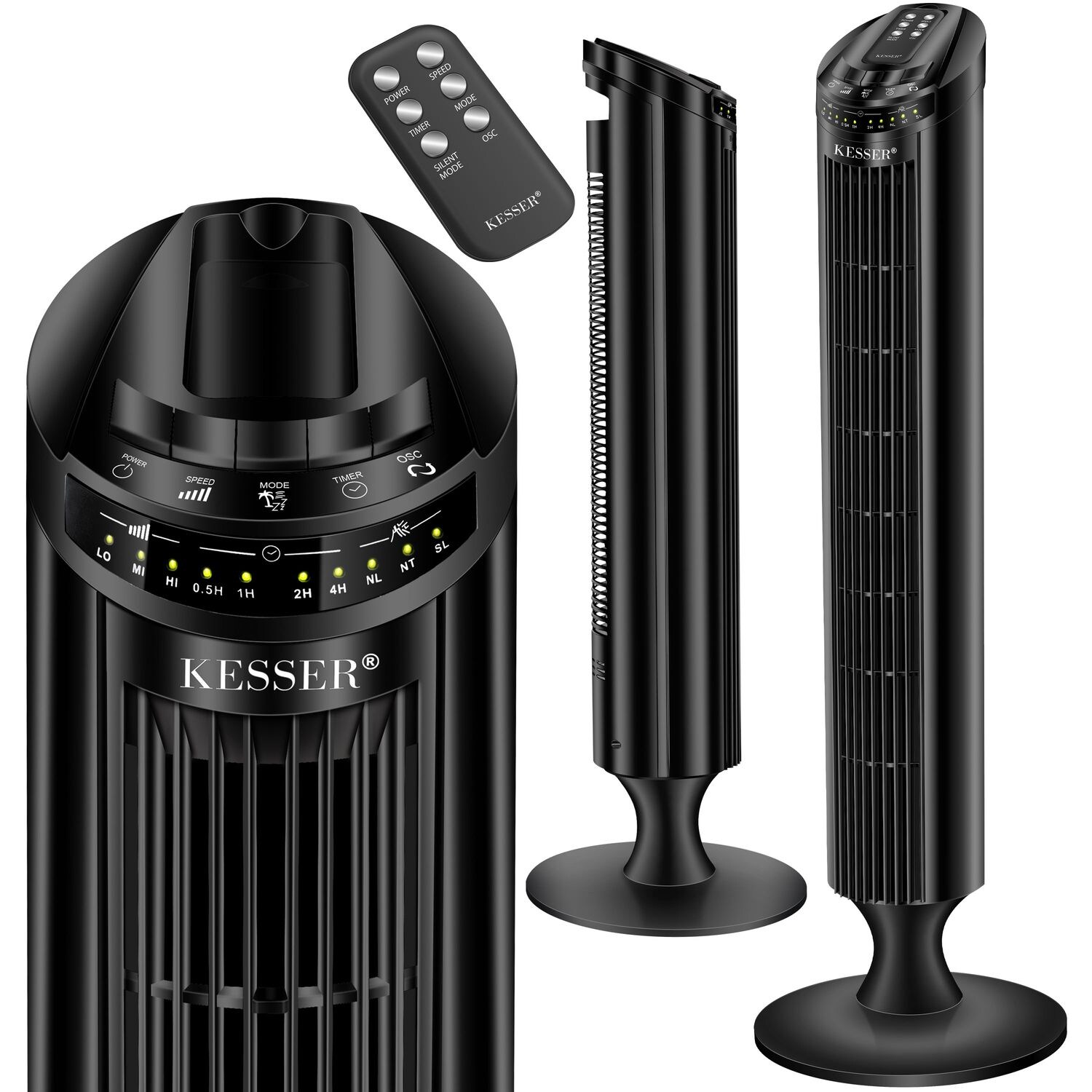 KESSER Turmventilator FERNBEDIENUNG Ventilator LED Display Standventilator Klimaanlage | 04260486785426