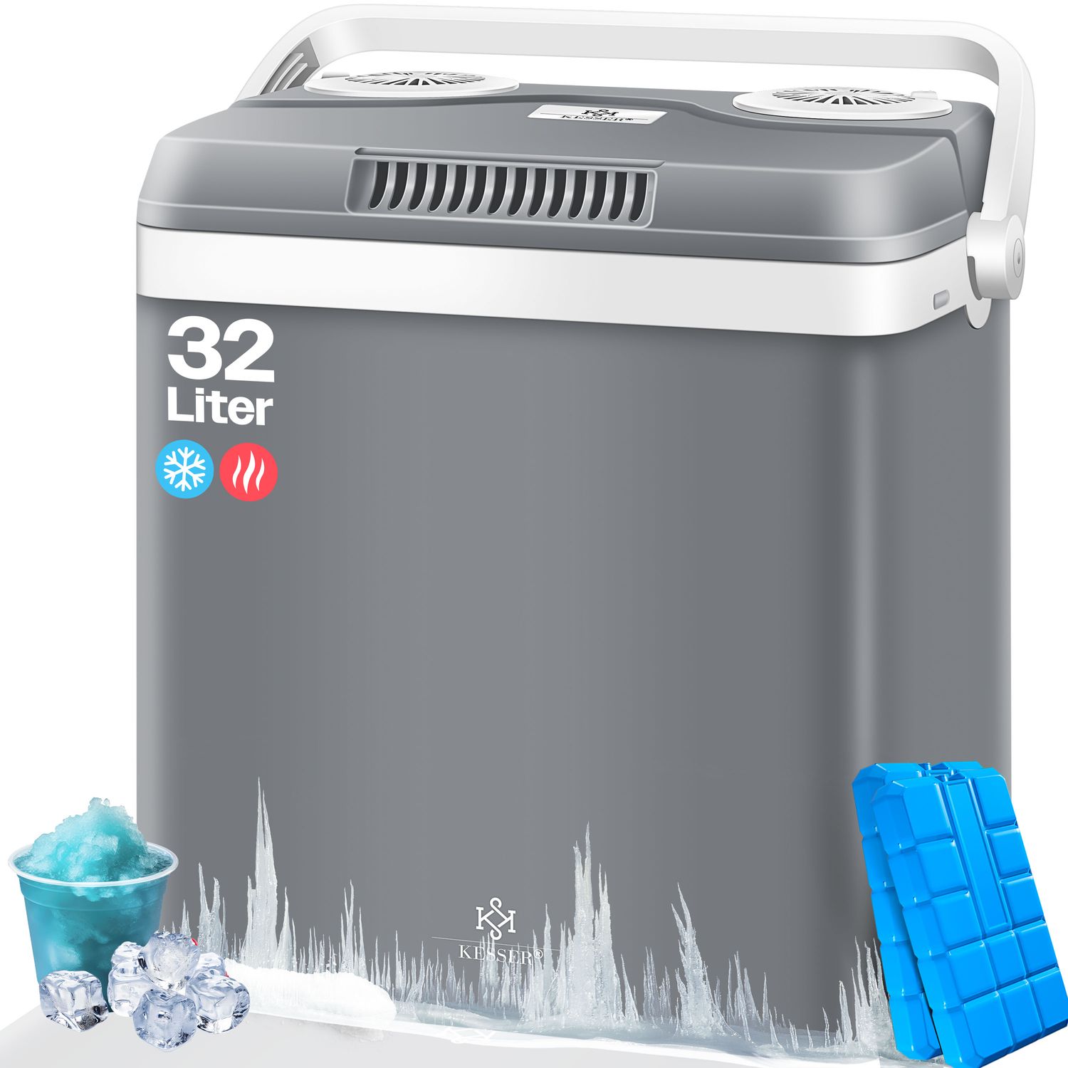 KESSER&reg; 32 L K&uuml;hlbox 12V, 230V Stecker, Mini-K&uuml;hlschrank, Thermoelektrische Warmhaltebox - Bild 1