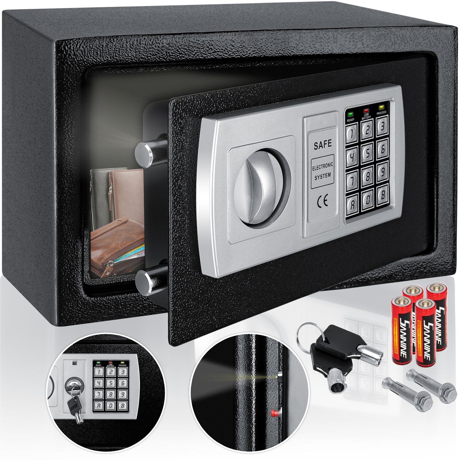 KESSER® Tresor Safe Elektronik-Zahlenschloss 31x20x20cm LED-Anzeige Stahlbolzen | 04260486787628