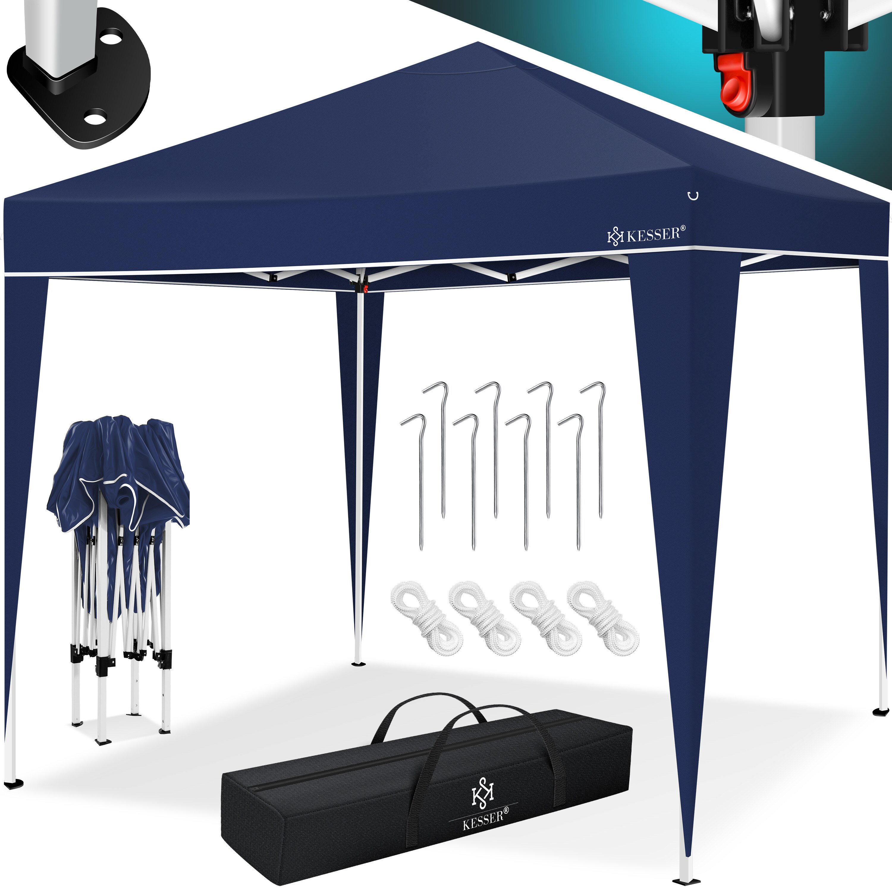 KESSER&reg; Pavillon 3x3m | wasserdicht | inkl. Tragetasche mit Rollen| Pop-Up Klicksystem | UV-Schutz 50+ | Faltpavillon | Gartenzelt | Partyzelt | Metall-Verstrebungen - Bild 1