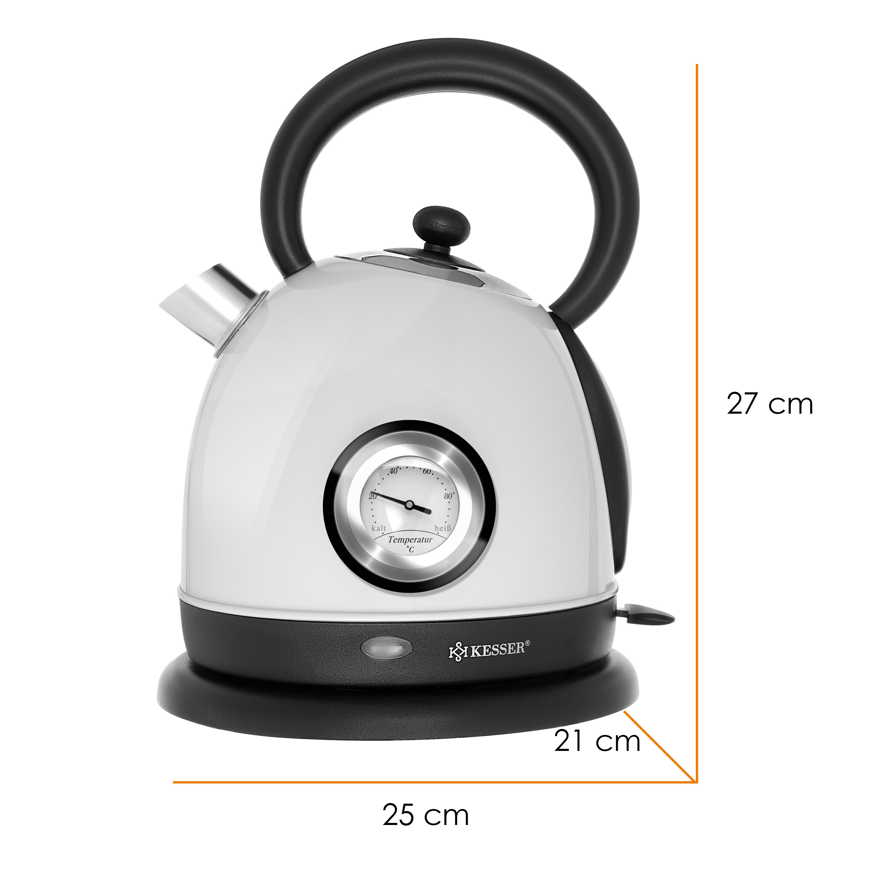 KESSER® Wasserkocher Edelstahl | 2200W | BPA frei | 1,8 Liter | Retro Design | Überhitzungsschutz | Teekocher Teekessel Kocher