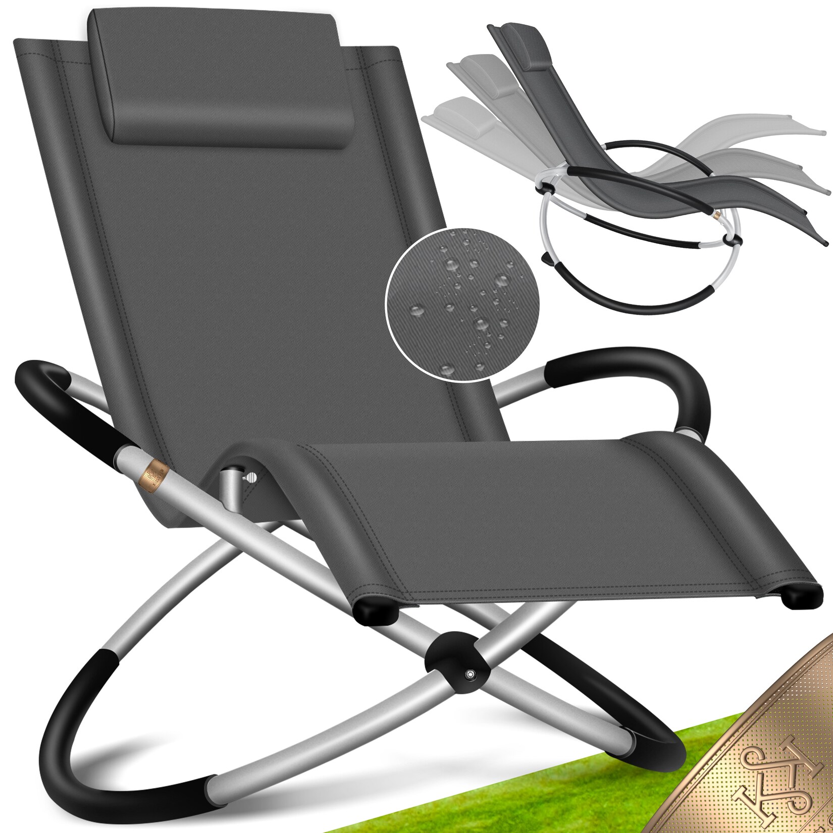 ® Relaxliege Liegestuhl   Gartenliege   Gartenstuhl   Klappstuhl faltbar   Schwungliege   Schaukelsessel   ergonomische Relaxsessel   wetterfest    Belastung   174 x 78 x 89 cm