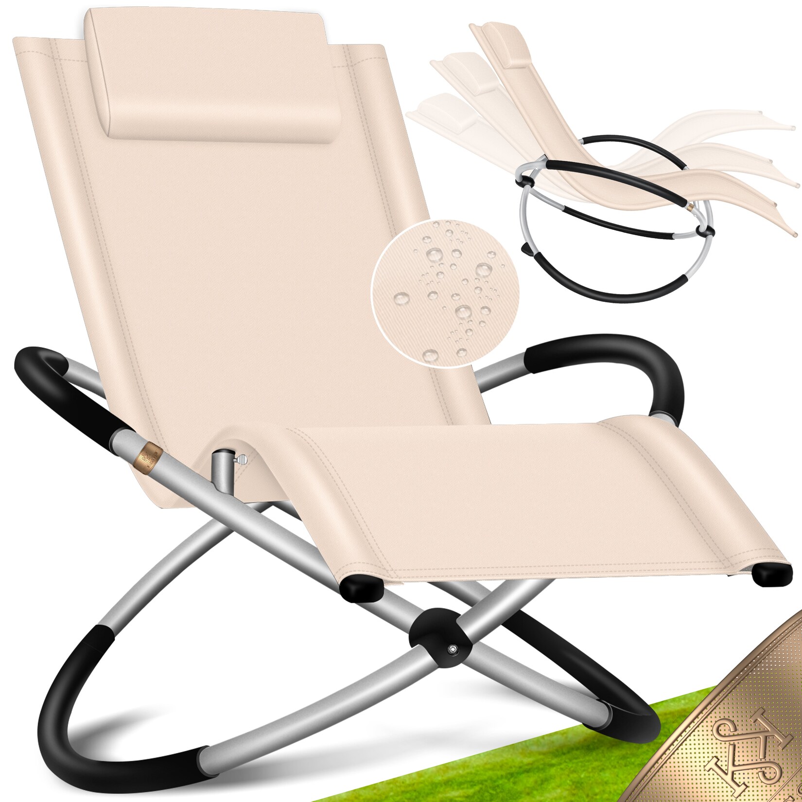 ® Relaxliege Liegestuhl   Gartenliege   Gartenstuhl   Klappstuhl faltbar   Schwungliege   Schaukelsessel   ergonomische Relaxsessel   wetterfest    Belastung   174 x 78 x 89 cm