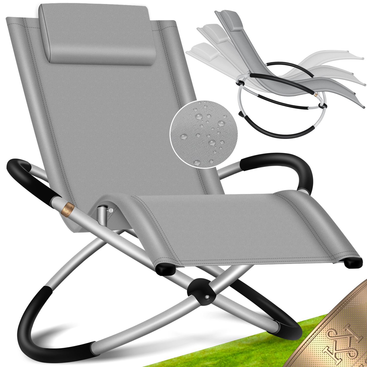 KESSER&reg; Relaxliege Liegestuhl | Gartenliege | Gartenstuhl | Klappstuhl faltbar | Schwungliege | Schaukelsessel | ergonomische Relaxsessel | wetterfest | 180 kg Belastung | 174 x 78 x 89 cm - Bild 1