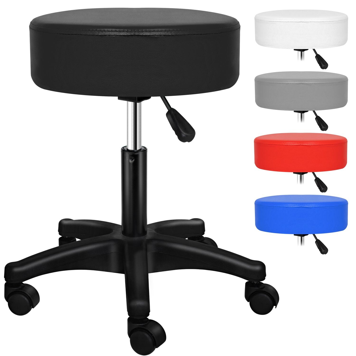 KESSER&reg; Rollhocker I h&ouml;henverstellbar I Lederimitat Arbeitshocker Drehhocker Hocker Kosmetikhocker Praxishocker I 360&deg; drehbar I 10 cm Polsterfl&auml;che I dicke Polsterung - Bild 1