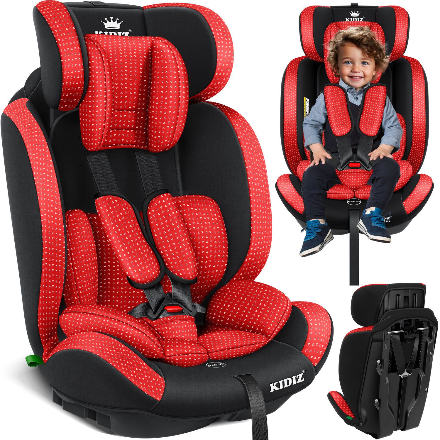 KIDIZ&reg; Autokindersitz Kindersitz Kinderautositz | Autositz Sitzschale | 9 kg - 36 kg 1-12 Jahre | Gruppe 1/2/3 | universal | zugelassen nach ECE R129/03 | 6 verschiedenen Farben | - Bild 1