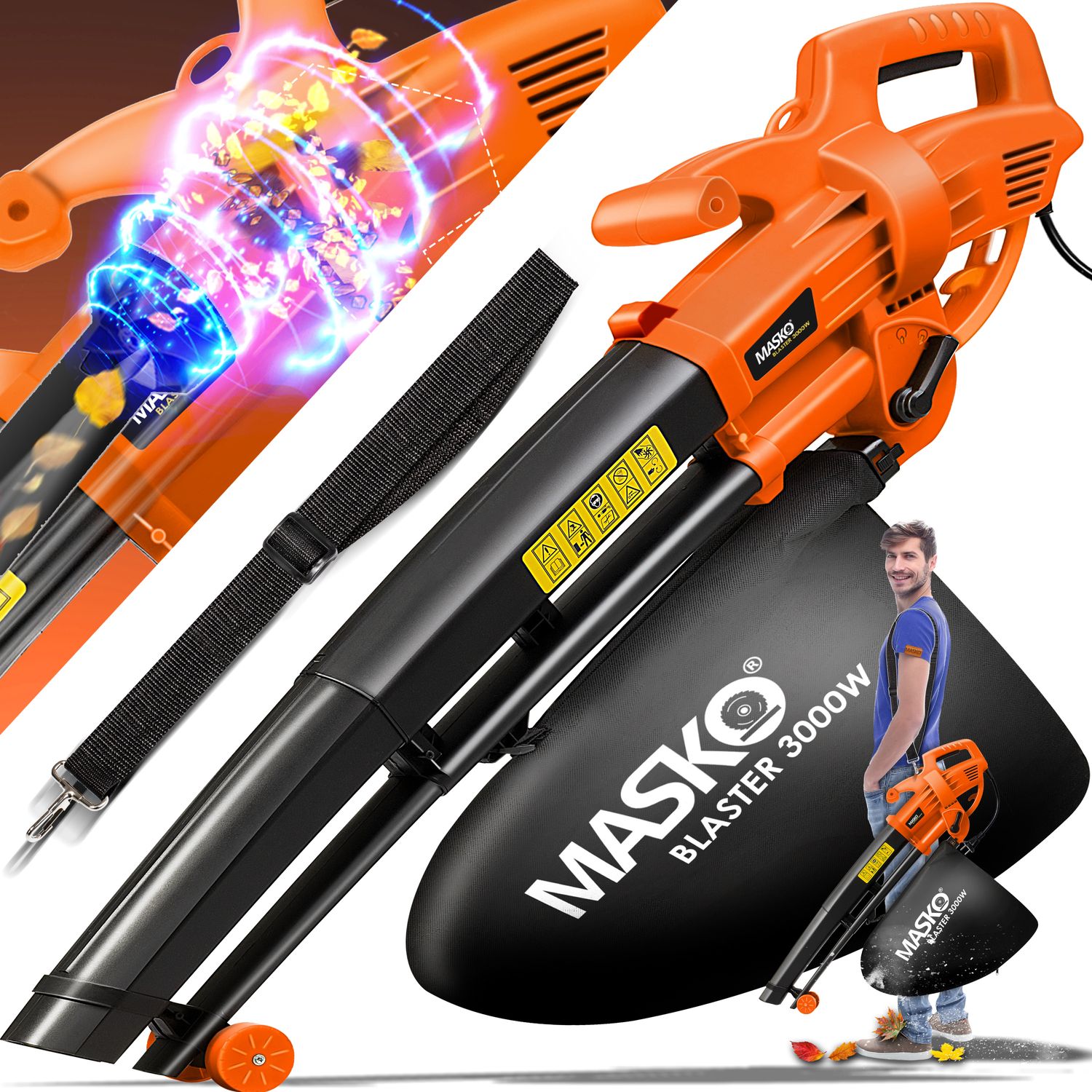 MASKO&reg; Elektro Laubsauger 3in1 Elektrischer 3000W 45L Laubbl&auml;ser Laubh&auml;cksler - Bild 1