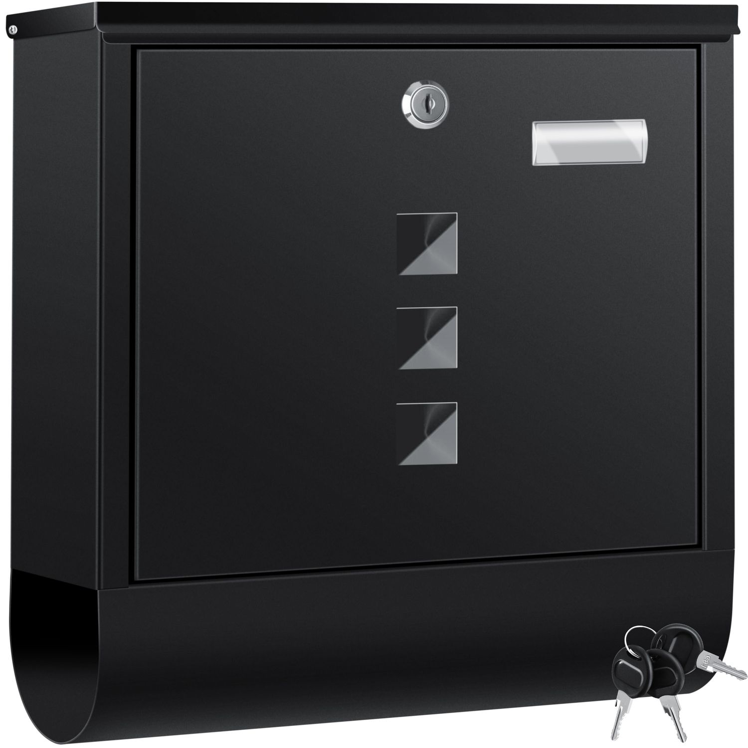 KESSER&reg; Briefkasten Edelstahl mit Zeitungsfach Namensschild , Sichtfenster, geb&uuml;rstet , 3x Schl&uuml;ssel abschlie&szlig;bar , Pulverbeschichtet , Wandmontage , gro&szlig; , inkl. Montagematerial Farbe: - Bild 1