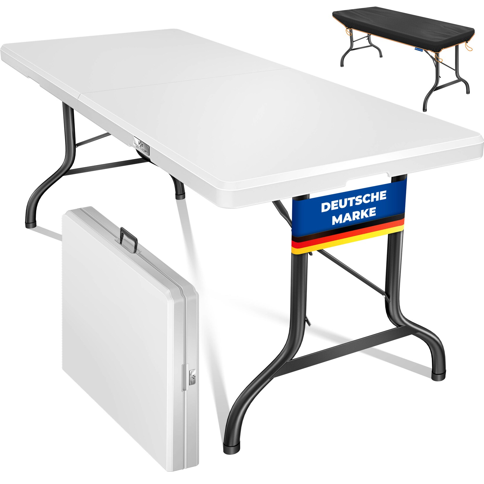 KESSER® Buffettisch Tisch klappbar Kunststoff 183x76 cm Campingtisch Partytisch Klapptisch Gartentisch für Garten, Terrasse und Balkon …