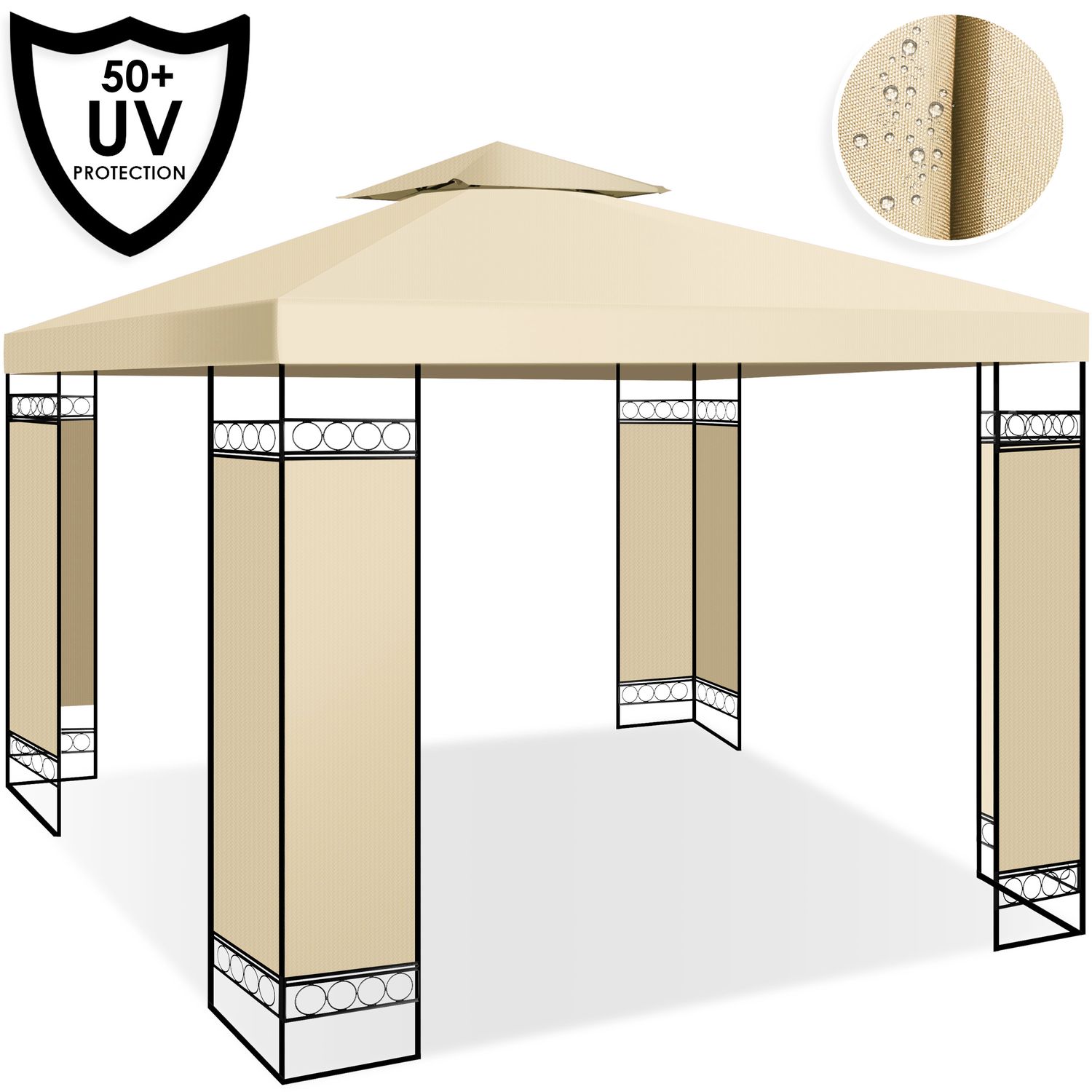 KESSER&reg; - Pavillon 3x3m wasserabweisend UV-Schutz 50+ Metall Gestell Partyzelt Gartenzelt Luxus Gartenpavillon 9m&sup2; Festzelt - Bild 1
