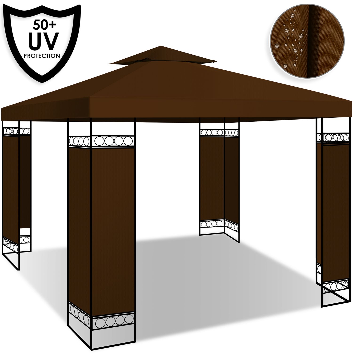 KESSER&reg; - Pavillon 3x3m wasserabweisend UV-Schutz 50+ Metall Gestell Partyzelt Gartenzelt Luxus Gartenpavillon 9m&sup2; Festzelt - Bild 1