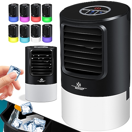 KESSER® 4in1 Mobile Klimaanlage Mini Klimagerät mit 7 Farben LED Farben | Ventilator | Wassertank | Timer | 3 Stufen | Ionisator Luftbefeuchter | Luftkühler | Klein Tragbare - Bild 1