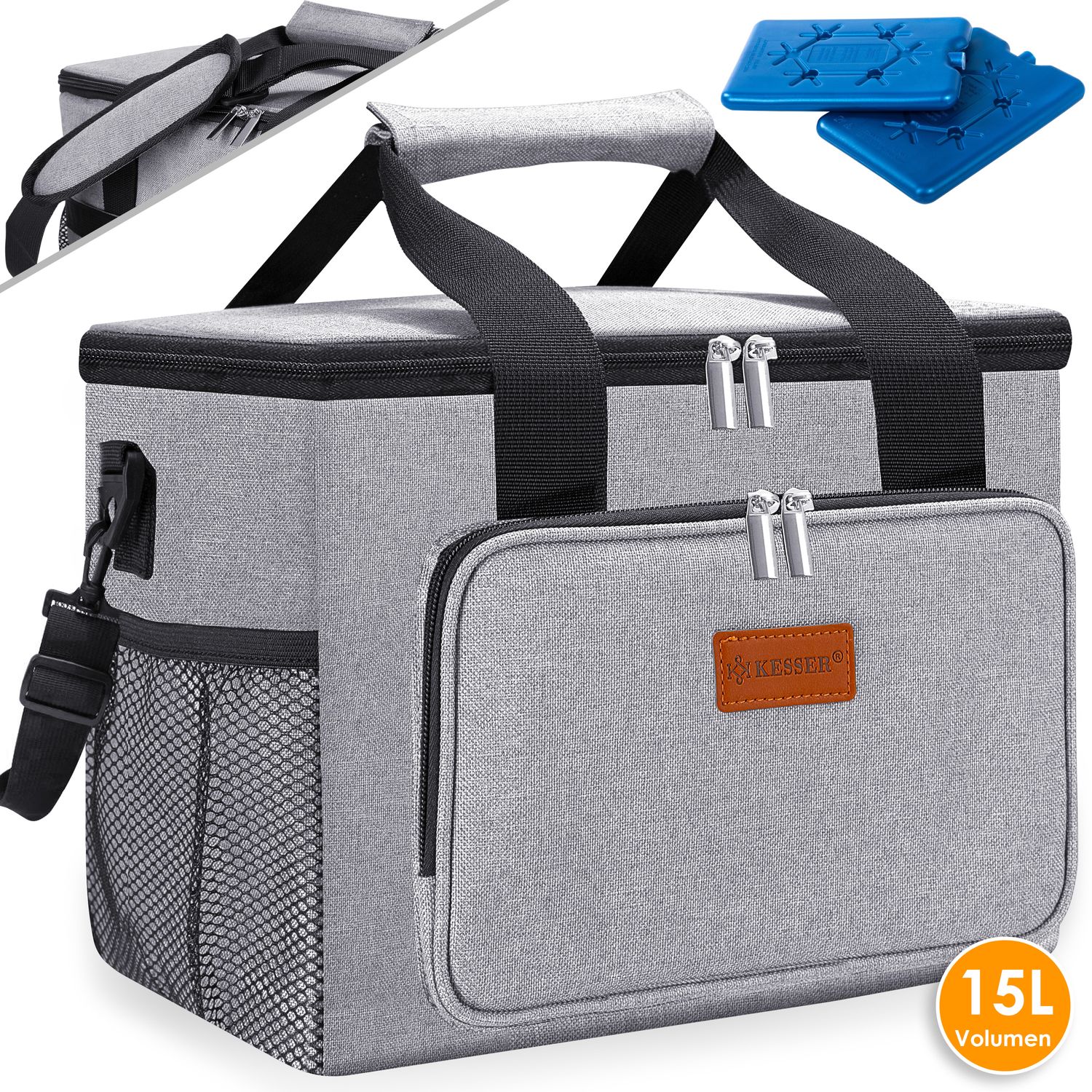 KESSER&reg; K&uuml;hltasche faltbar Gro&szlig; Schultergurt K&uuml;hlkorb K&uuml;hlbox Isoliertasche Thermotasche Picknicktasche f&uuml;r Lebensmitteltransport Lunchtasche Isoliert f&uuml;r Aufbewahrung von W&auml;rme und K&auml;lte - Bild 1