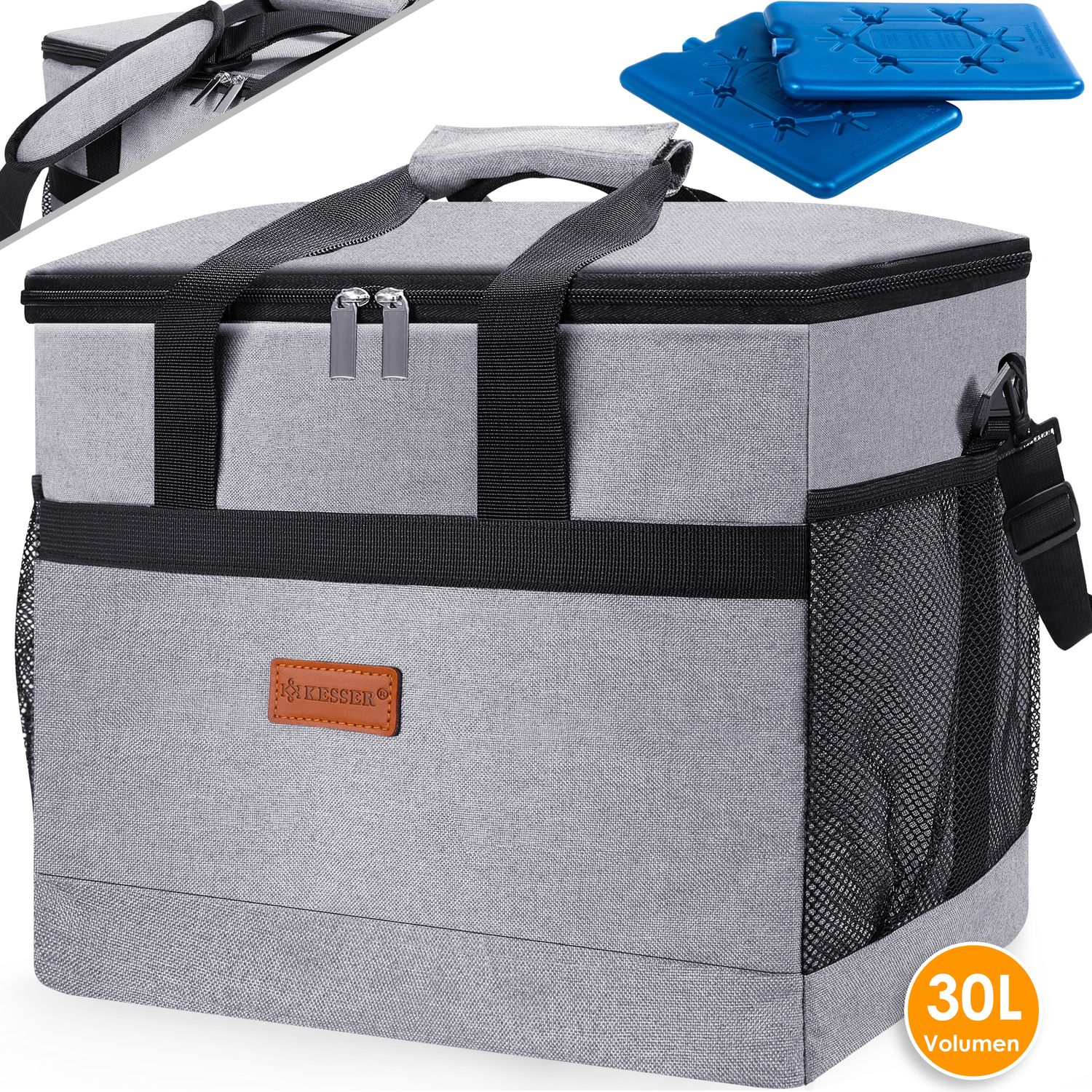 KESSER&reg; K&uuml;hltasche faltbar Gro&szlig; Schultergurt K&uuml;hlkorb K&uuml;hlbox Isoliertasche Thermotasche Picknicktasche f&uuml;r Lebensmitteltransport Lunchtasche Isoliert f&uuml;r Aufbewahrung von W&auml;rme und K&auml;lte - Bild 1