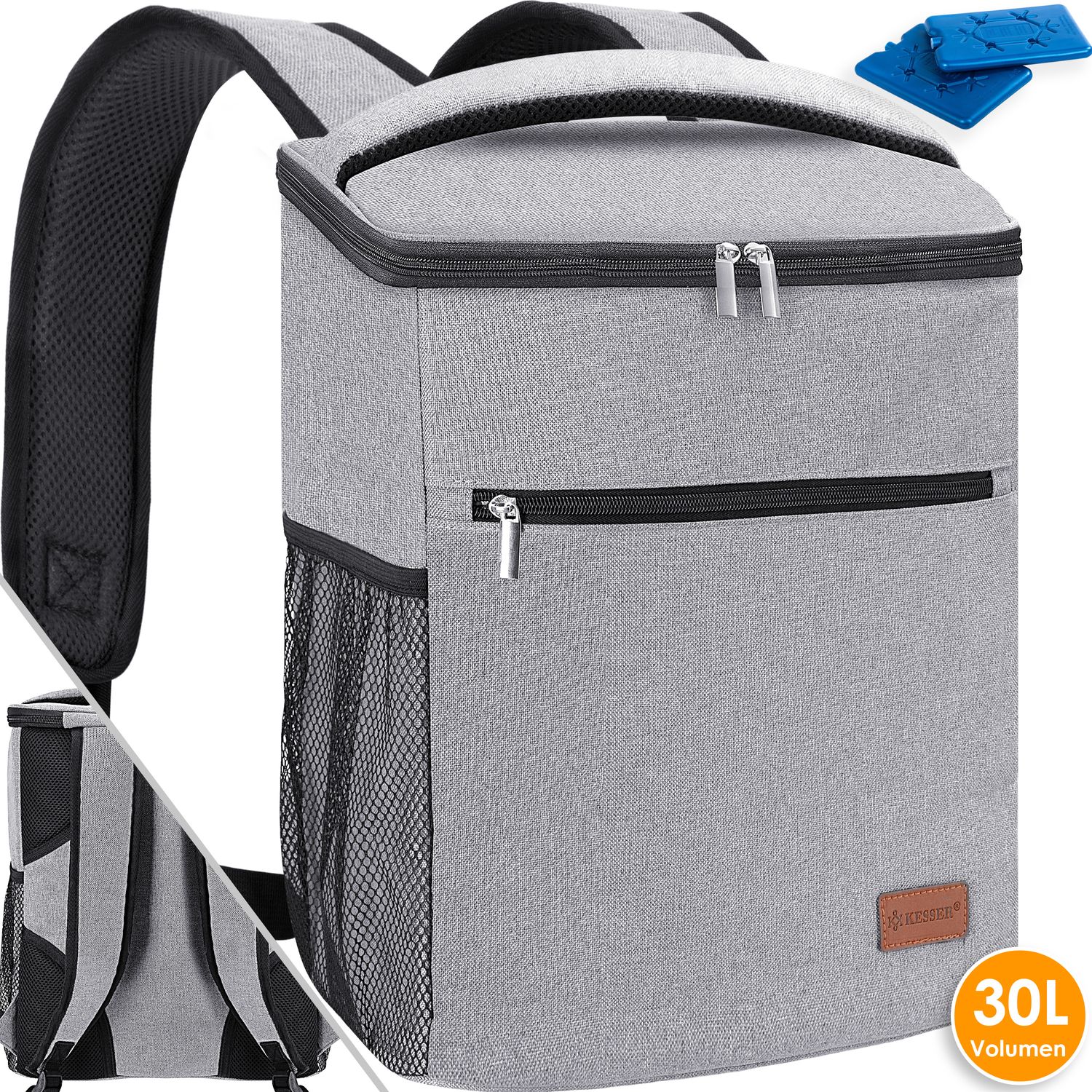 KESSER&reg; 30L K&uuml;hlrucksack K&uuml;hltasche faltbar Gro&szlig; Schultergurt K&uuml;hlbox Isoliertasche Thermotasche Picknicktasche f&uuml;r Lebensmitteltransport Lunchtasche Isoliert Aufbewahrung von W&auml;rme und K&auml;lte - Bild 1