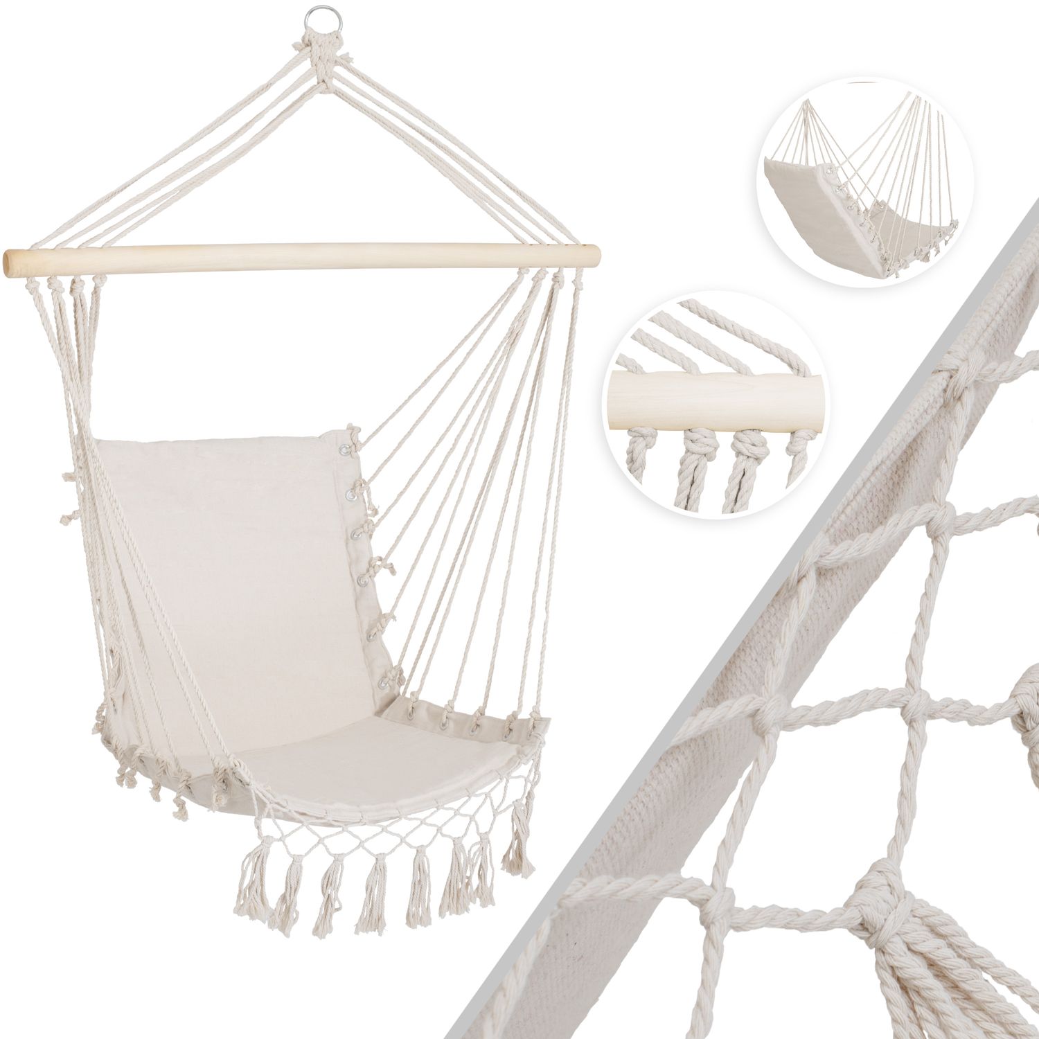 KESSER® Hängesessel mit Polsterung 150kg Hängesitz Sitzpolster