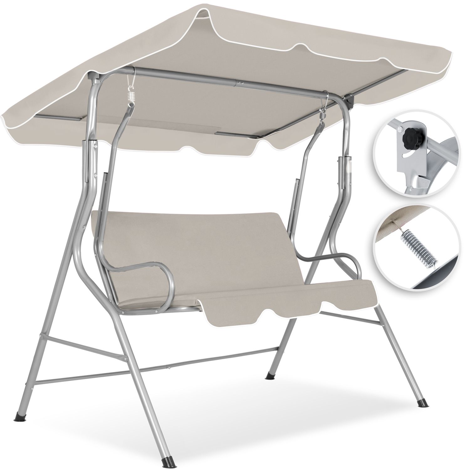 KESSER&reg; Hollywoodschaukel 3-Sitzer 250kg belastbar mit abnehmbarem Sonnenschutz Dach Gartenschaukel Schaukelbank Schaukel Garten Indoor Gartenm&ouml;bel - Bild 1