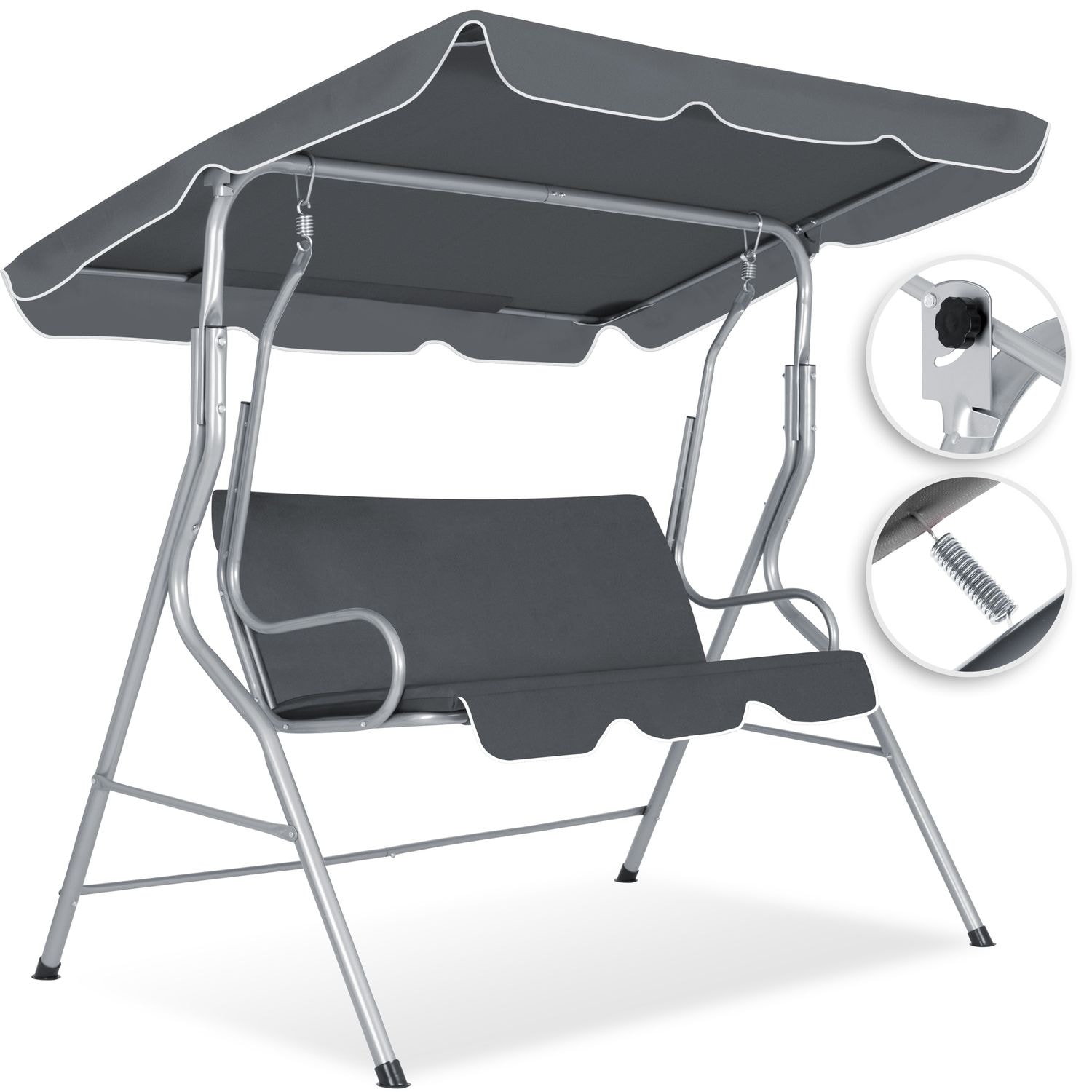 KESSER&reg; Hollywoodschaukel 3-Sitzer 250kg belastbar mit abnehmbarem Sonnenschutz Dach Gartenschaukel Schaukelbank Schaukel Garten Indoor Gartenm&ouml;bel - Bild 1