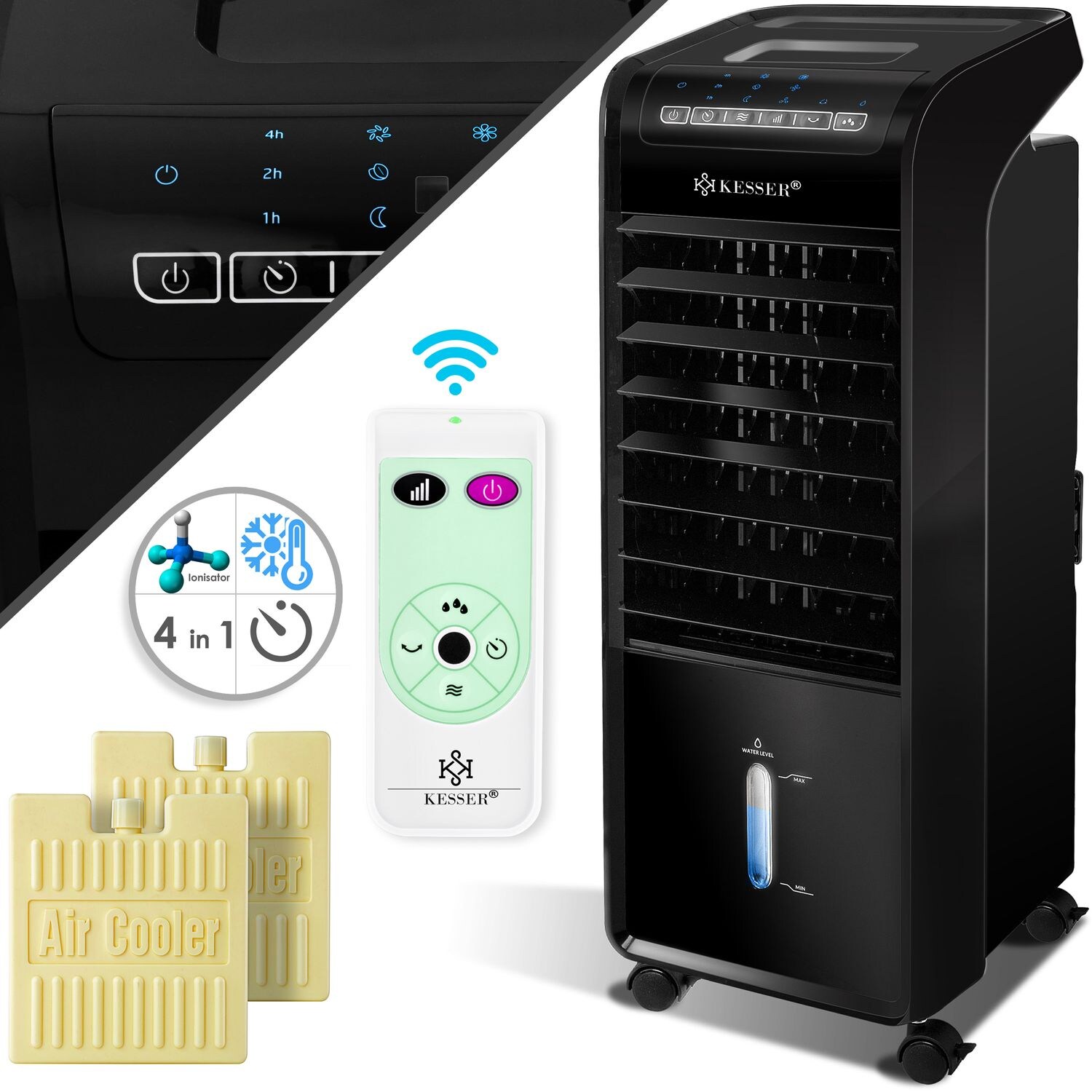 KESSER&reg; 4in1 Mobile Klimaanlage | Fernbedienung | Klimager&auml;t | Ventilator Klimaanlage | 4 L Tank | Timer | 3 Stufen | Ionisator Luftbefeuchter | Luftk&uuml;hler |KK55 - Bild 1