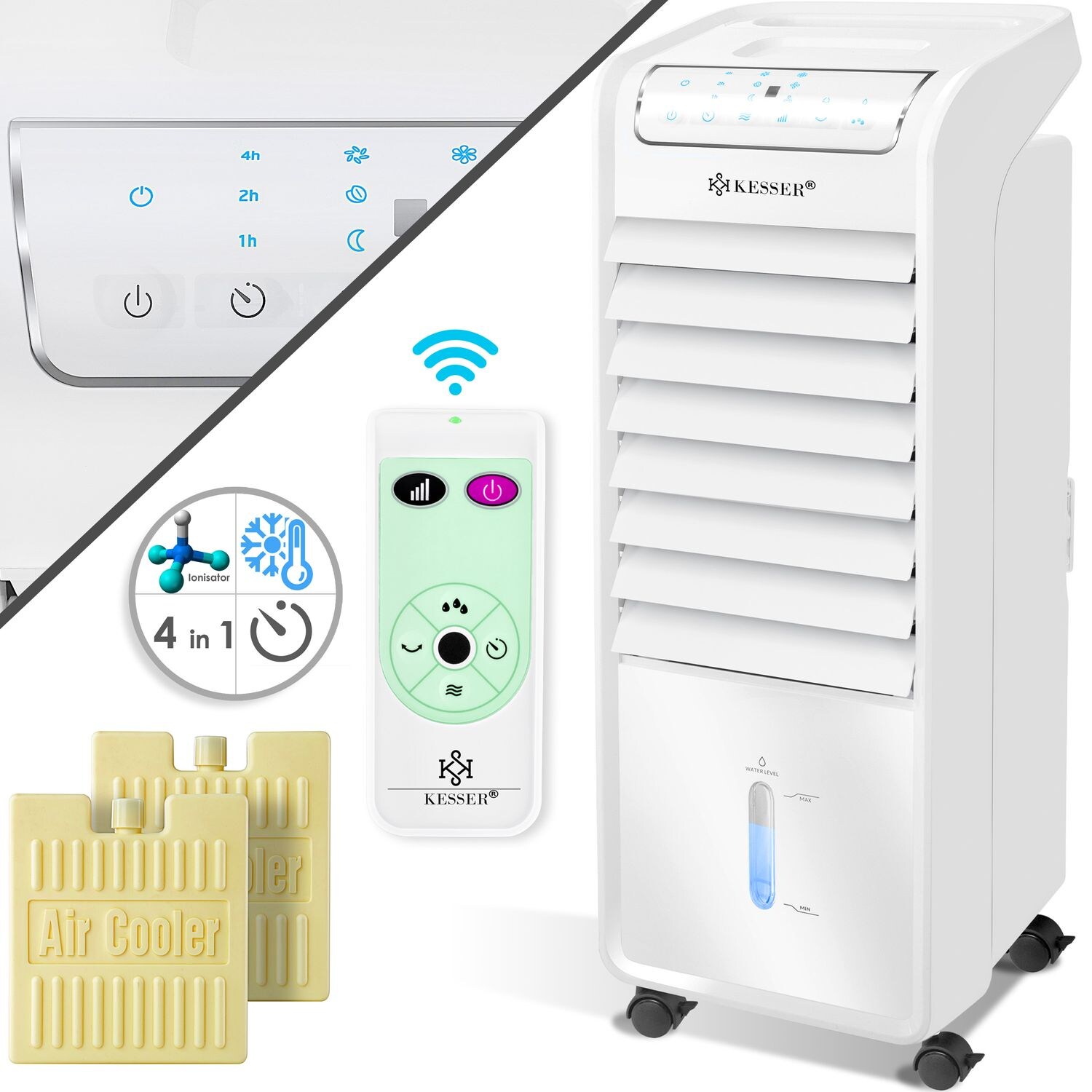 KESSER&reg; 4in1 Mobile Klimaanlage | Fernbedienung | Klimager&auml;t | Ventilator Klimaanlage | 4 L Tank | Timer | 3 Stufen | Ionisator Luftbefeuchter | Luftk&uuml;hler |KK55 - Bild 1