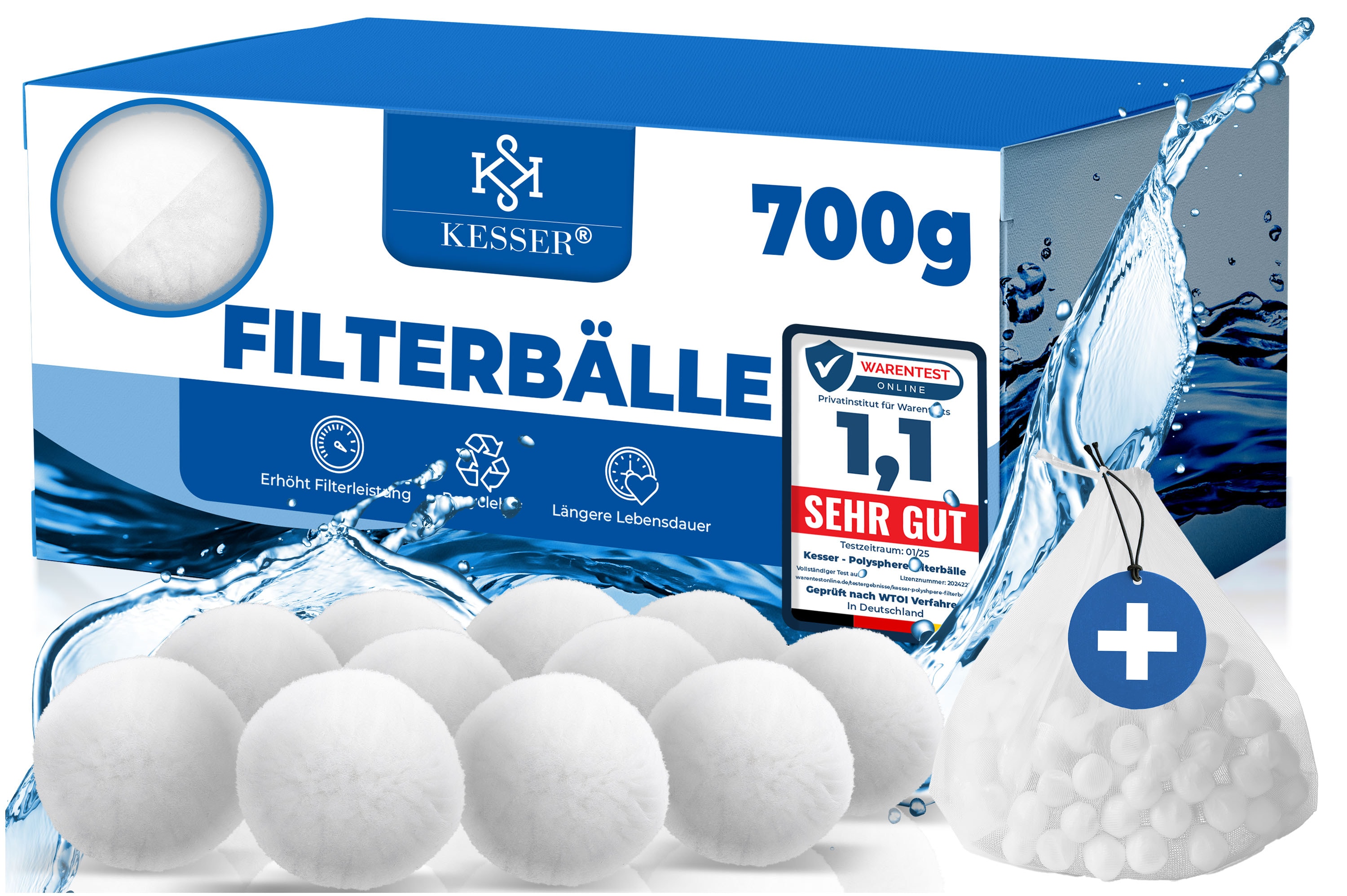 KESSER&reg; Polysphere Filterb&auml;lle Filter Sandfilteranlage 700g ersetzen 25kg Filtersand Zubeh&ouml;r Ersatz Poolfilter Filteranlage - Bild 1